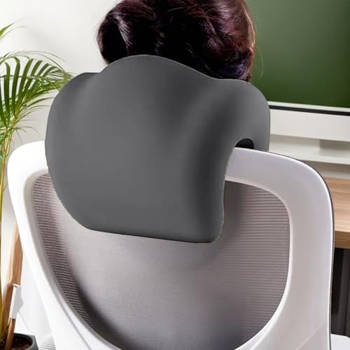 Office Chair Headrest Attachment, Ergonomic Memory Foam Concave Neck Support Pillow, Comfort Office Chair Headrest for Working, Car, Sofa, Plane, Travel