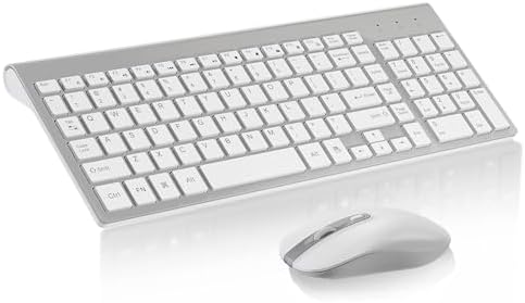 cimetech Wireless Keyboard and Mouse Combo - Silver White