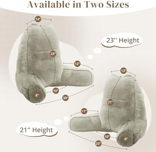 Sasttie Reading Pillow for Bed, Back Pillow for Sitting Up, Linen