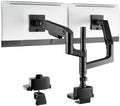 Dual Monitor Arm for 17"-49" Monitors, 44 lbs, VESA 75/100, Black