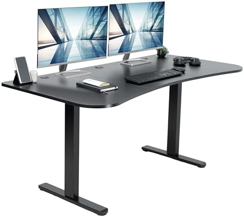 VIVO Black Carbon Fiber 60 x 24 in Standing Desk, DESK-KIT-E2B1R