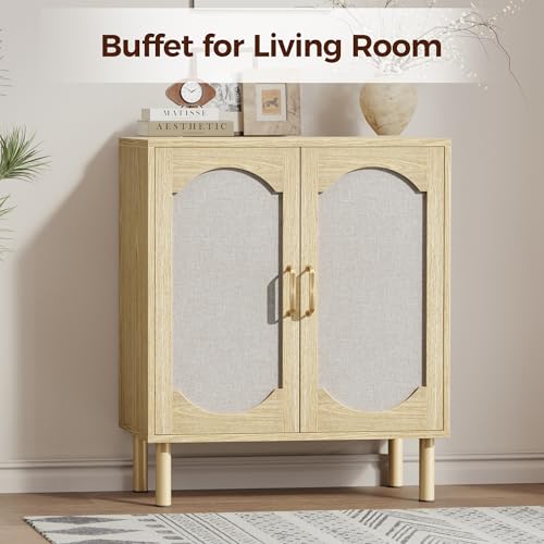 Sideboard Buffet Cabinet with Storage, Small Boho Entryway Credenza