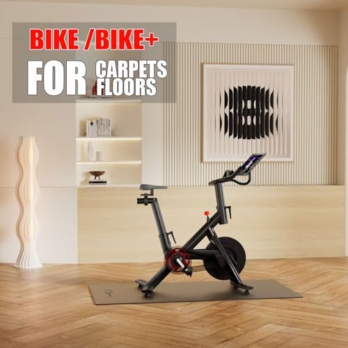 Cycleclub Bike Mat Compatible with Peloton Bike,Elliptical,Treadmill Mat, 6mm Thick, Under Exercise Bike Trainer Pad for Indoor Stationary Spin Bike Gym Equipment Hardwood Floor Carpet Protector