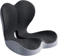 Memory Foam Office Chair Cushion with Lumbar Support Pillow – Ergonomic Desk Chair Cushion for Sciatica & Tailbone Pain Relief, L-Shaped Seat Cushion for Car, Truck, & Airplane Seat (Non-Slip Base)