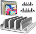 Adjustable Laptop Stand, 5 Slots, Aluminum Space-Saving, for Apple MacBook/Surface/Galaxy/Tablet/iPad/iPhone, Silver