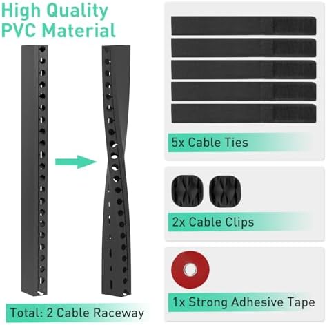 ENONCI Cable Raceway 154in Wire Covers Under Desk Cable Management 10-Pack