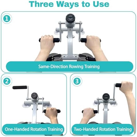 Arm Bike for Physical Therapy, with A 4-Seat Suction Cup Design for More Stable Fixation, Easy Installation, and Adjustable Resistance, Smultifunction Rehabilitation Exerciser for Arm and Shoulder.