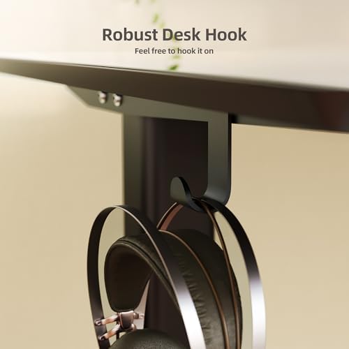 Claiks Glass Standing Desk with Drawers 40x24 Inch Black