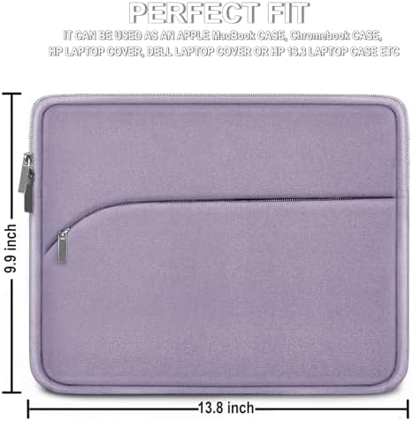 Laptop Sleeve Case 13.3 inch, Portable Monitor Protective Laptop Case with Front Pocket Computer Bag Compatible with MacBook Air Pro 13.3 inch 14 inch, Dell, HP, Lavender