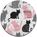 Fashion Round Area Rug Large Non Slip Carpet Unisex Home Decor Mat Cute Cats