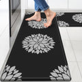2PCS Kitchen Mats for Floor, Anti Fatigue Non-Slip Water Resistant Black Rug
