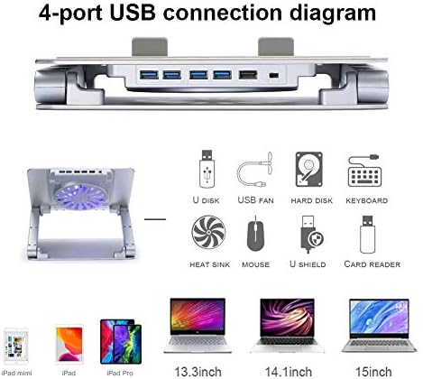 DXX Laptop Heat Dissipation Stand, Ergonomic Aluminum Laptop Mount Computer Stand, Detachable Laptop Riser Notebook Holder Stand,Metal Holder Compatible with 10 to 15.6 Inches Notebook Computer