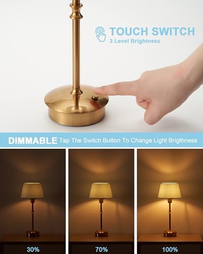 UMEXUS Cordless Rechargeable Table Lamp, Small Battery Operated Table Light