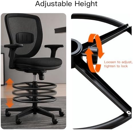 17.7" Chrome Footrest Ring for Office/Drafting Chair Fit 2" Cylinder
