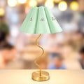 Cordless Rechargeable LED Table Lamp, Portable Desk lamp Battery, 3 Color Stepless Dimming with Memory Function, Suitable for Outdoor, Dinner, Patio & Restaurant. (Green with Diamonds)