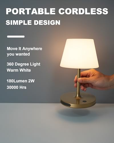 WEILAILUX Outdoor Table Lamp, Shower Lamp Waterproof (Gold, 9.6in)