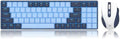 Redragon BS8773 Wireless Keyboard and Mouse Combo, 78 Keys 2.4Ghz Wireless Low-Profile Mechanical Red Switch Keyboard w/Slim Compact Design & Single Blue Backlit, Comfort Grip 2400 DPI Max Mouse