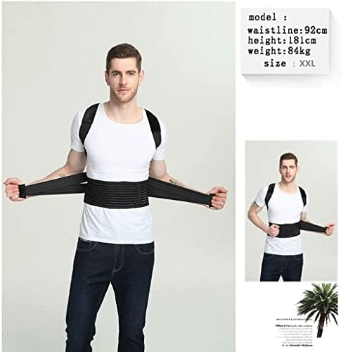 S-5XL Posture Corrector for Men and Women,Full Back Support Brace,Adjustable Breathable Posture Support(Black XX)