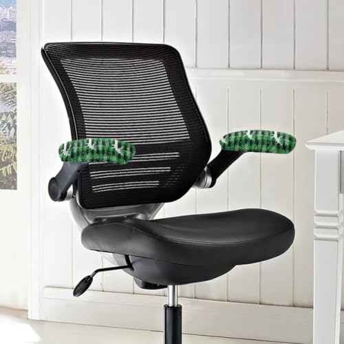 Office Chair Arm Rest Covers 2PCS/Set Deer Snowflake Print Anti-Dust Soft Computer Chair Arm Rest Covers with Elastic Edge, Easy to Install & Clean, Home Decor