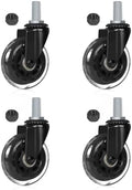 Hirate 3 inch M10 x 20mm Threaded Stem Swivel Caster Wheels with Hex Nuts