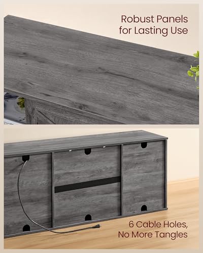 Farmhouse TV Stand for 65'' TV, Media Console, Sliding Barn Doors