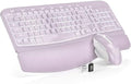 SABLUTE Wireless Keyboard and Mouse Combo, Ergonomic Wave with Wrist Rest