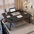 27.6" Home Office Folding Lap Desk with Drawer, Tablet Slot, Cup Holder - Fits up to 18 Inch Laptops, Bed Desk for Reading, Writing, Eating, Portable Laptop Table for Sofa, Coach, Floor (Black)