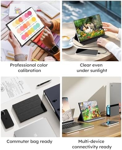 Dopesplay 10.5" Ultra-Thin Travel Portable Monitor with Case, 1280P HDR