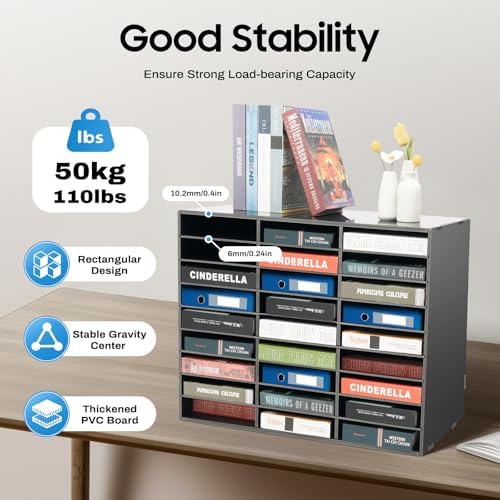 27 Slot Literature Organizer – Desktop File Sorter for Office, Classroom