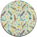 Soft Round Yoga Carpet, Large Home Decor Mat, Non Slip Machine Washable Kitchen Office Circle Rug Cartoon Lizard, 60inch