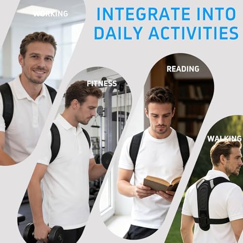 Back Brace Posture Corrector for Women Men Shoulder Support Straightener Pain Relief Upper Spine Hunchback Thoracic Device Plus Size Straps Correction Fixer Trainer Best Straight Black XX-Large/XXX-Large