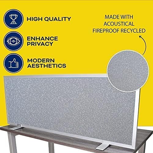 OBEX Acoustical Free Standing Privacy Screen, Cubicle Accessories Desk Privacy Panel, Desk Dividers for Office, Office Furniture Partitions Portable Sound Proof Dividers, 18" x 30", Overcast