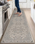 DEXI Kitchen Floor Mats Cushioned Anti Fatigue Runner 24x107 Beige Grey