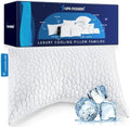Side Sleeper Pillow for Neck and Shoulder Pain Relief, Cervical Neck Support Pillow for Side Sleepers, Cooling Shredded Memory Foam Pillows for Hot Back Sleepers, Adjustable Curved Queen Bed Pillows