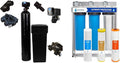 Fleck Whole House 64k Water Softener System Upgraded 10% Resin 5600sxt Metered on-demand & EXPRESS WATER 3-Stage Heavy Metal and Anti-Scale Water Filtration System, Stainless Steel