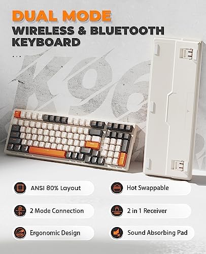 MAGIC-REFINER RK96 100 Keys Wireless Mechanical Gaming Keyboard