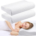 FairySandy 4 Pack Memory Foam Pillow Neck Support Orthopedic Sleeping Pillow Ergonomic for Shoulder Pain Side Back Stomach (Bubble Velvet)