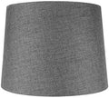 12x14x10 Hardback Drum Lamp Lampshade Granite Grey with Brass Spider fitter - Perfect for table and Desk lamps - Medium, Grey