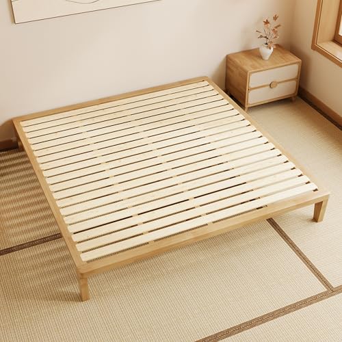 IOTXY Cal King Platform Bed Frame - 12" Solid Wood Mattress Foundation Base