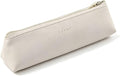 Doraking Cosmetic Makeup Bag Pen Stationery Case PU Leather Small Pencil Pouch for Students Zipper Bag for Pens, Pencils, Markers (Apricot)