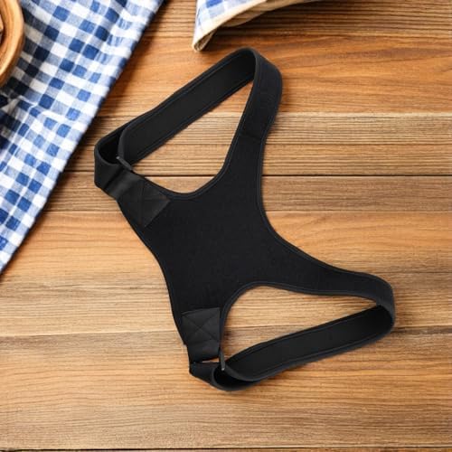 2pcs Posture Correction Belt Black Fabric Back Support Brace