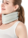 Neck Brace Cervical Collar - Neck Support Brace for Sleeping, Soft Foam Wraps Keep Vertebrae Stable and Aligned for Relief of Cervical Spine Pressure for Women & Men, (12.6-15.8 Inch) Grey (2)