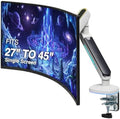 AVLT Single 27”-45” RGB Gaming Monitor Arm Desk Mount - White