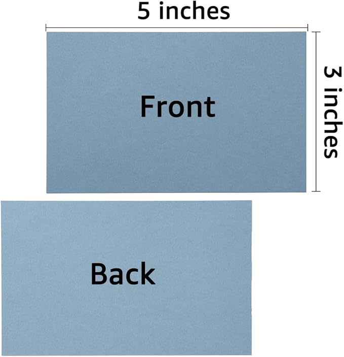 50 Sheets Blank Cardstock Paper 250 GSM Thick Heavy Cards Stock for DIY Art Projects, Card Making, Postcards, Greeting Cards, Birthday Party, Wedding Invitations (Dusty-Blue, 3x5 inches)