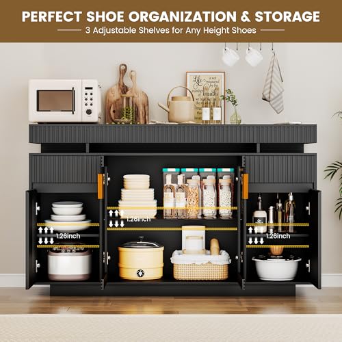 47.2" Sideboard Buffet Cabinet with Storage, Adjustable Shelf