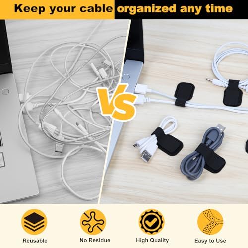 SummerBrite Under Desk Cable Management, Reusable Wire Organizers, 40 Pack
