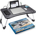 Slendor Foldable Lap Desk with Cup Holder for Bed, Couch, Floor