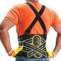 Back Support Belt for Heavy Lifting Safety — Work Back Brace with 2 Suspender Straps & Bionic Lumbar Panel, 360° Back Posture Protection for Men & Women in Construction, Warehouse Jobs Small