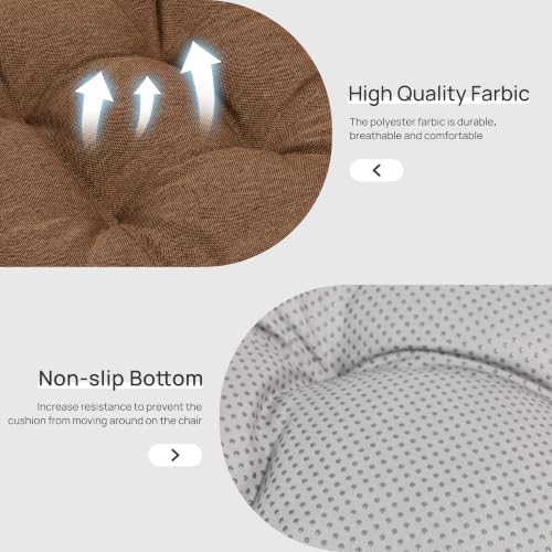 Love's cabin Memory Foam Chair Cushions Set of 4, 15.5 Inch, Brown