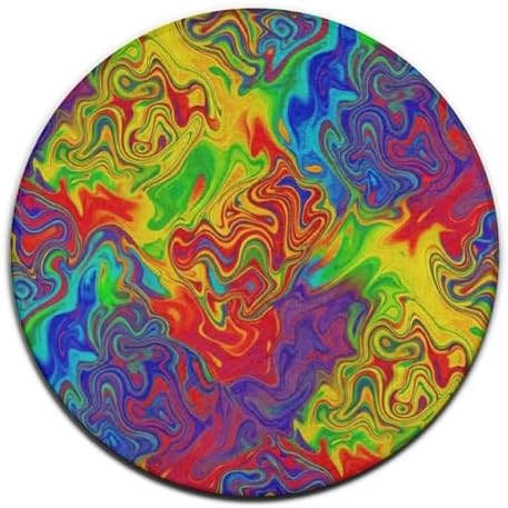 Large Round Area Rug Home Decor Modern Bathroom Rug Kitchen Office Circle Rug for Living Room Sofa Circle Cute Mat Rainbow Neon Watercolors